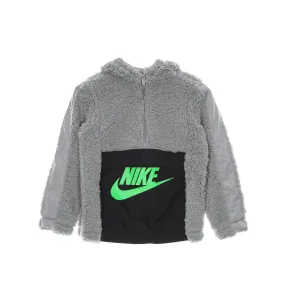 Children's Light Smoke Grey Sherpa Half Zip Hoodie