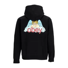 Men's Premium Zip Hooded Fleece with Heaven Angel Design in Black