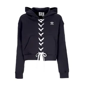 Women's Light Hooded Short Sweatshirt Always Original with Lacing in Black